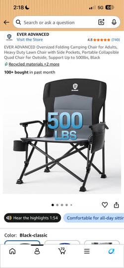 Ever Advanced Oversized Folding Camping Chair