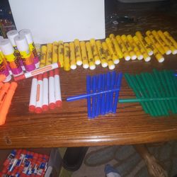 MARKERS AND GLUE