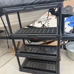 Hart Black Plastic 4-Tier Shelf 36" W x 18" D x 53" H, Up to 600 lb Total Capacity