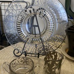 Glass & Silver Overlay Pieces