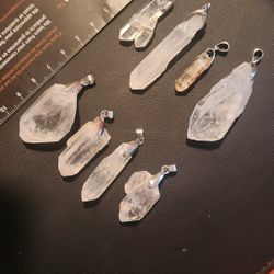8x Clear Quartz Pendants