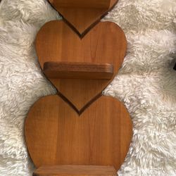 Original Vintage 1980s Pine Heart Shelf