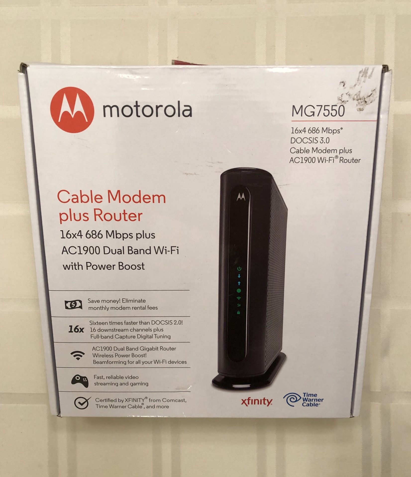 Motorola MG7550 AC1900 WiFi Modem Router Combo for Sale in Lynnwood, WA