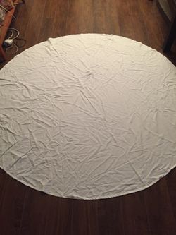19 White tablecloths 76” rounds - $85
