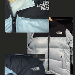 BRAND NEW BABY BLUE NORTHFACE WHITE LABEL PUFFER