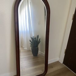 VINTAGE WOODEN ARCHED MIRROR