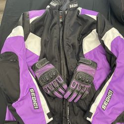 Sedici Motorcycle Jacket W/ Bilt Gloves 