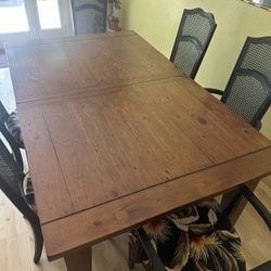 Irish Coast Dining Table African Dusk Recycled Wood 6’ Long w/built in leaf