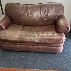 Leather Sleeper Loveseat