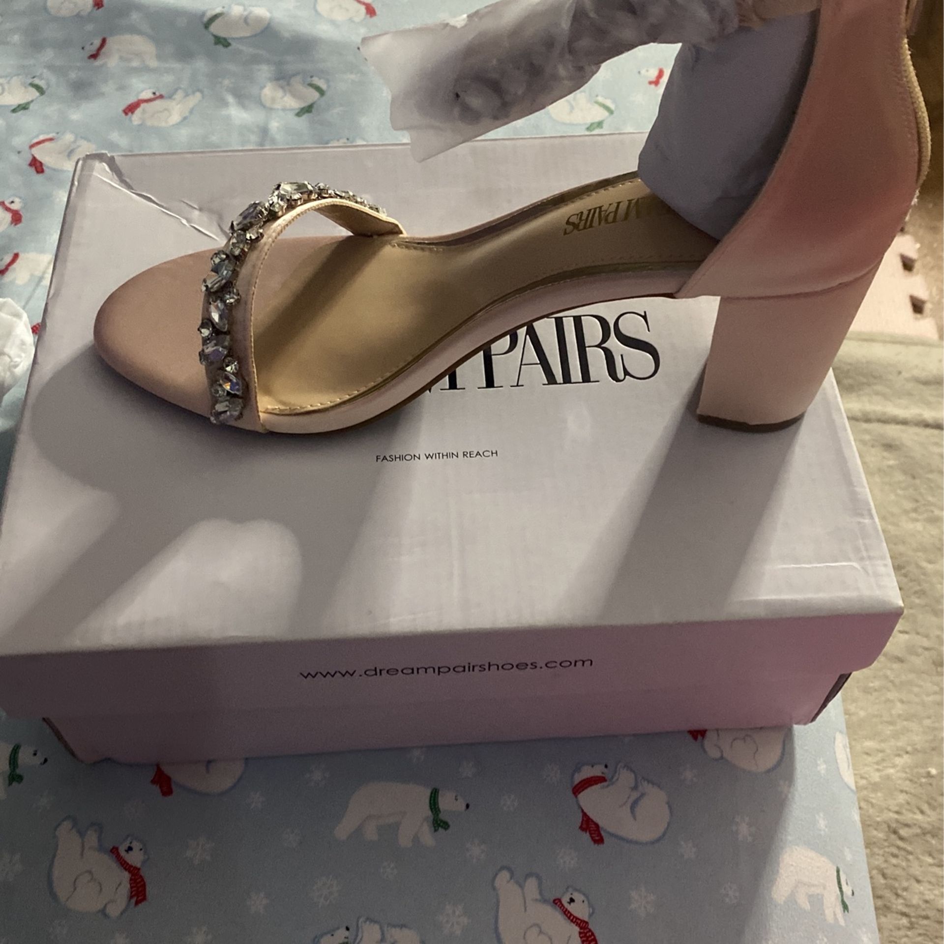 Nude  Pink  Satin Heels 