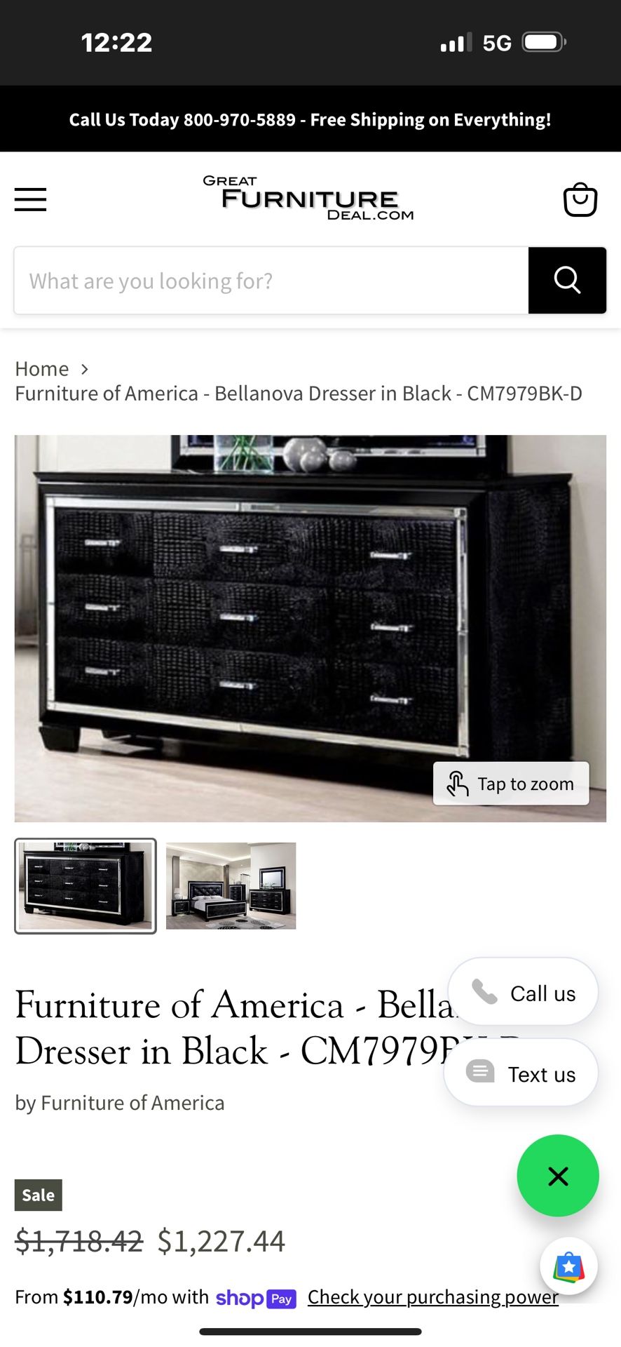 Beautiful Black Snakeskin Dresser With Mirror