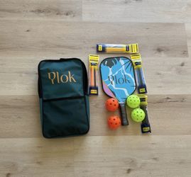 Plok Pickleball Paddle Set w/ Case 4 Balls & Grip Tape Starter Kit