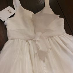 Jayne Copeland,  A-Line Dress, White,  Girls Size 7, New.