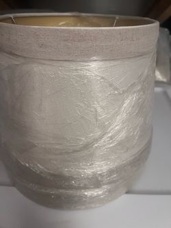 Pair of off white and crue lamp shades
