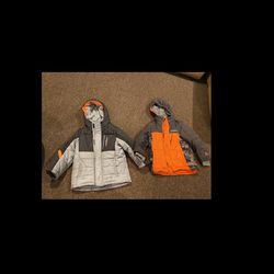 GET 2 Boys jackets Coats 5/6 warm insulated hooded waterproof Used FAIR CON
