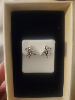 1 CT .925 STERLING SILVER UNICORN/PEGASI EARRING