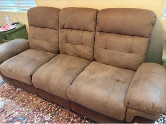 Micro Suede brown recliner couch
