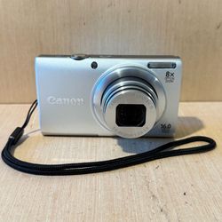 Canon PowerShot A4000IS 16MP Digital Camera 8X Zoom TESTED Good w/Bat-Card-Charg