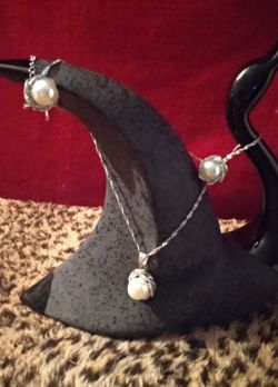 10MM PEARL Lever Back Earrings &_Necklace