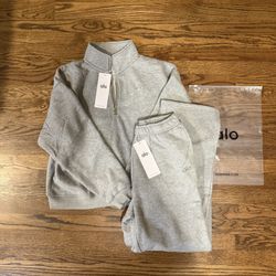 Gray Alo Quarter Zip Set 