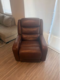 Leather power recliner with charging ports!