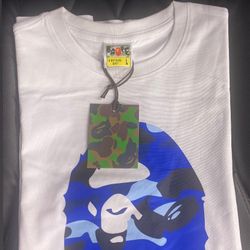 BAPE Blue Camo Ape Tee