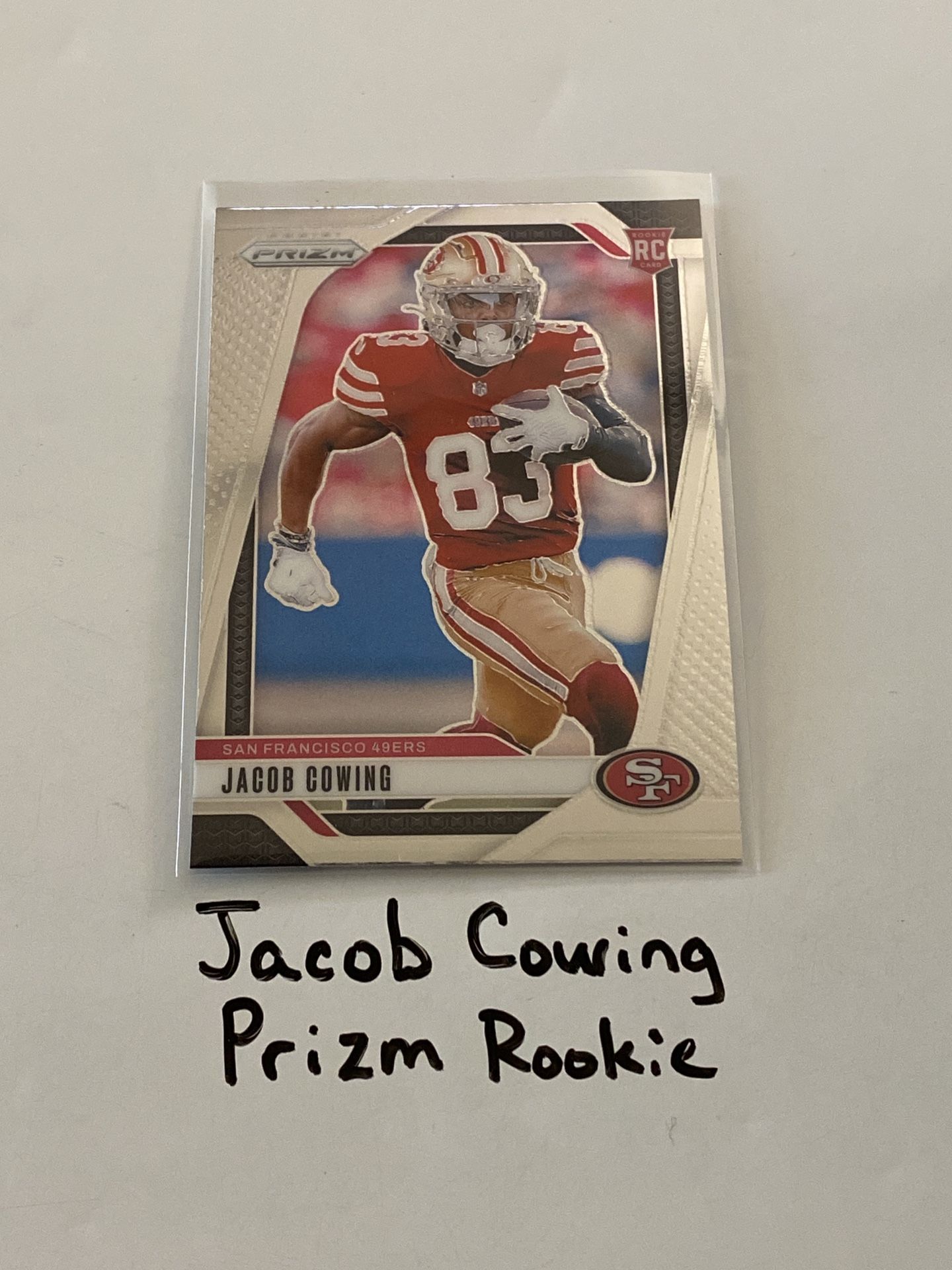 Jacob Cowing San Francisco 49ers WR Prizm Rookie Card. 