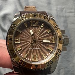 Mens Invicta Reserve 50mm Diamond Leather Watch 