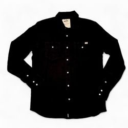 Vans Larkspur Solid Button Up T Shirt - Size Large      #skate #formal #dressshirt #goth #grunge