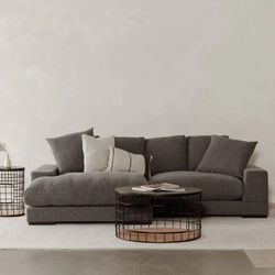 Gray Cloud Sectional With Reversible chaise orientation