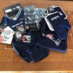 Assorted New England Patriots Football Merchandise 