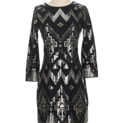 Express Black And Silver Sequin Cocktail Dress - Size M