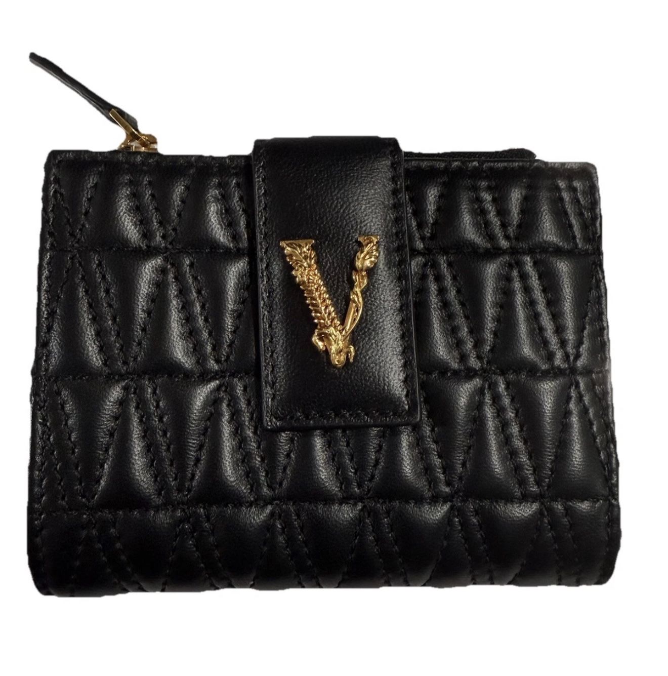 Versace Virtus Quilted Bi-fold Wallet NWT