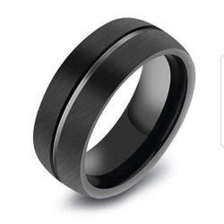 Black band stainless steel rings men women ring jewelry gift size