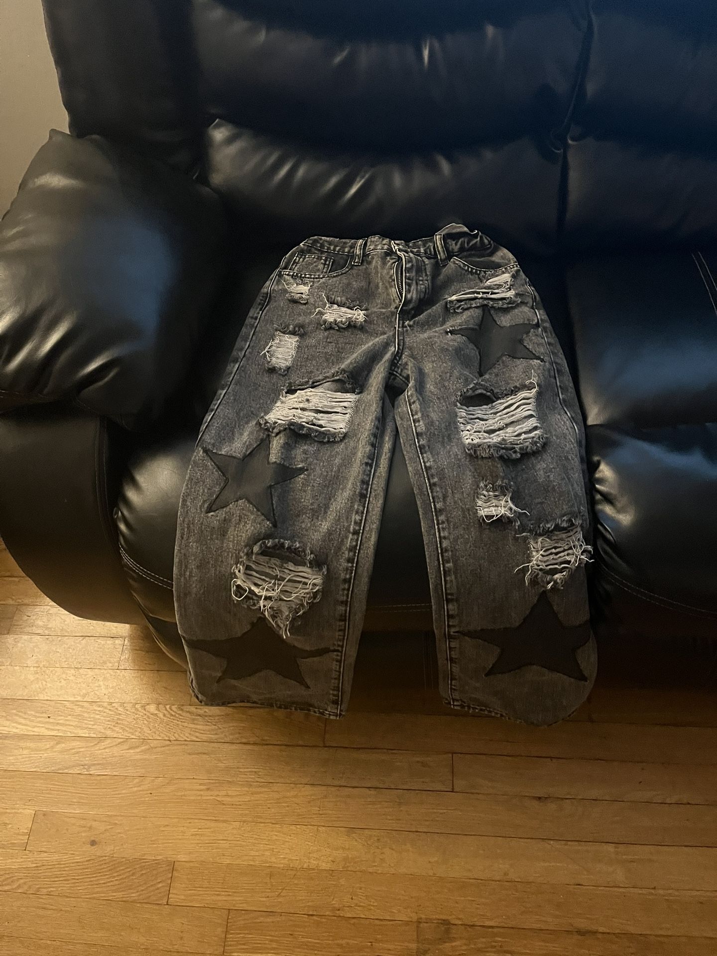 Girls Y2K Baggy Jeans High Waist Wide Leg Loose Jean Pants 