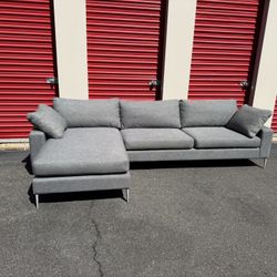 ARTICLE Nova 114" Reversible Sectional - Gravel Gray