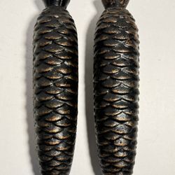 Vintage Pinecone Cuckoo Clock Weights Lot of 2 Bronze Cast Iron