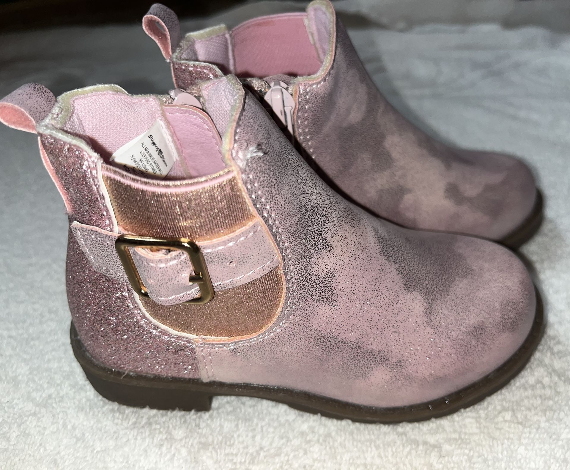 Stepping Stones Size 7 Toddler Girls Pink Zip Up Boots