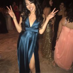 blue formal or prom dress