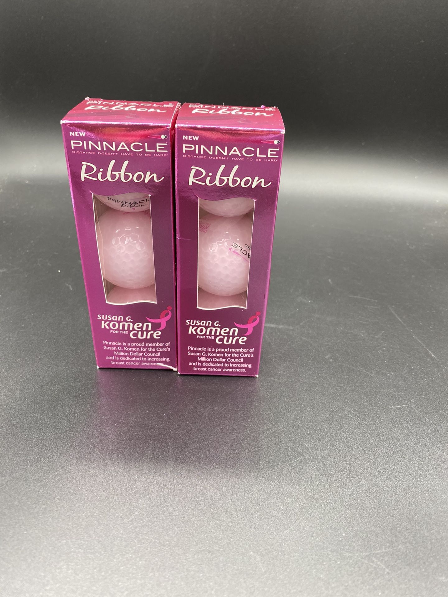 Pinnacle Ribbon Susan G Komen Pink Cure Golf Balls Breast Cancer 2 Packs 6 Total