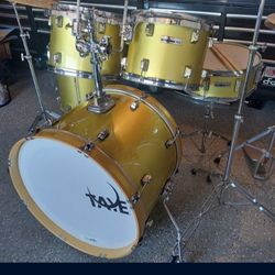 TAYE Rock Pro Drum Set – Gold Finish – Complete Kit w/ Hardware