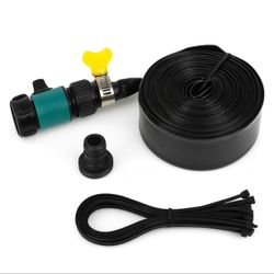 Garden Sprinkler Hose 15M – PE Drip Irrigation Watering Tube with Connector & Ties, Trampoline Sprinkler for Kids Outdoor Play, Cooling Tool for Lawn,
