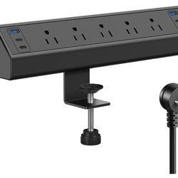Regleta de alimentación USB C, estación de carga rápida total de 40 W, 4 puertos USB C PD de 20 W, tira de alimentación de montaje en borde de escrito