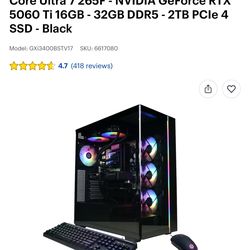 Gaming pc for sale!! CyberPowerPC Gaming Desktop Ultra 7 265F RTX 5060 Ti 32GB 2TB SSD Win11 Black
