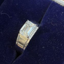 New 3.08 Carat IGI Certified Lab Diamond Men’s 14k White Gold Ring