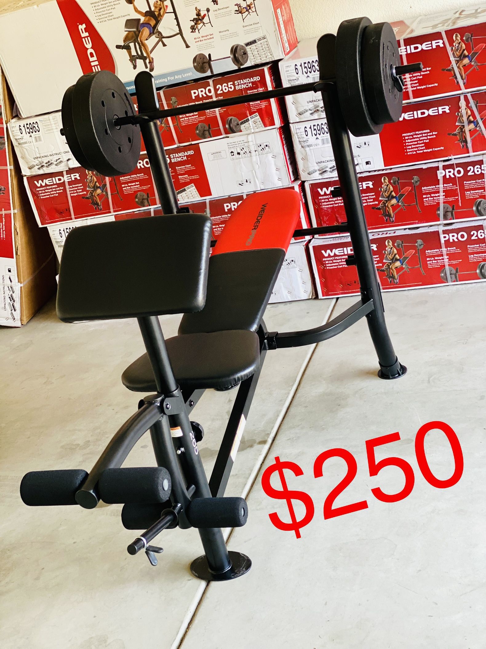 BENCH PRESS W WIEGHTS (FULL SET) $200