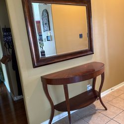 Entry Table With Large Mirror