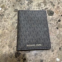 Michael Kors Brown Monogram Passport Holder Brand New