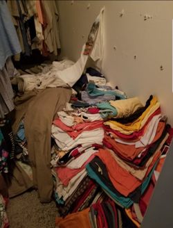 Brand new lots and lots of men's clothing.  All brand names clothing.