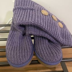 UGG W8 Purple Woven Tall Boots